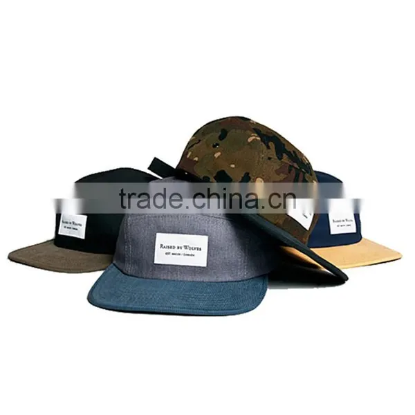 Leather Strap Flat Brim Custom 5 Panel Hat and Cap photo-2