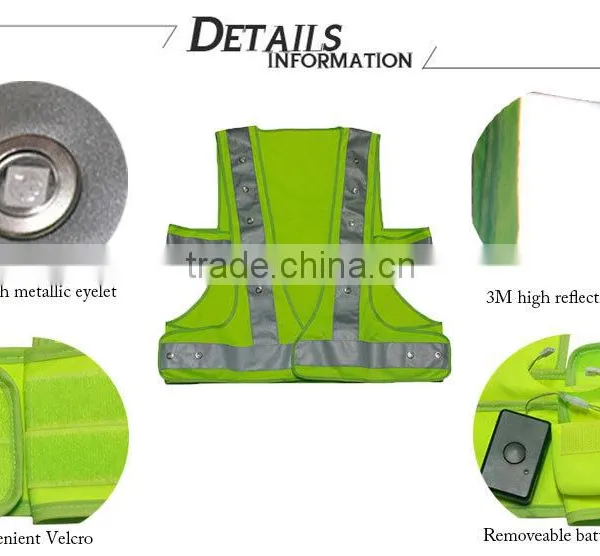 Reflective Police Security Uniforms Led Shirt/flashing Led Safety Vest photo-6