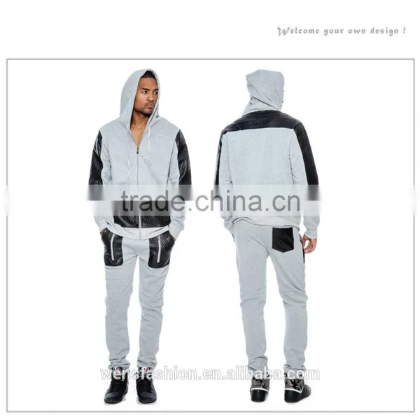 Fashion Casual Custom Slim Fit Wholesale Men Cheap Polyester Tracksuit photo-3