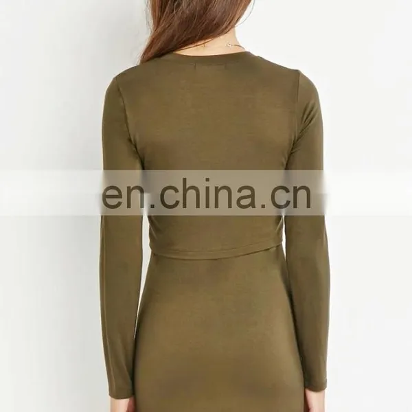 Cheap Price Women Long Sleeve Sexy Tight Mini Layered Dress photo-4