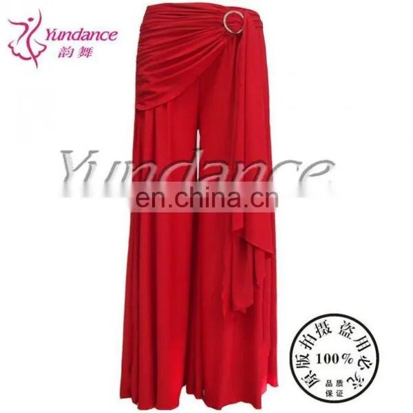 HS-68 Tribal Ballroom Dance Pants Straight Wide Leg Dance Pants Hot-red