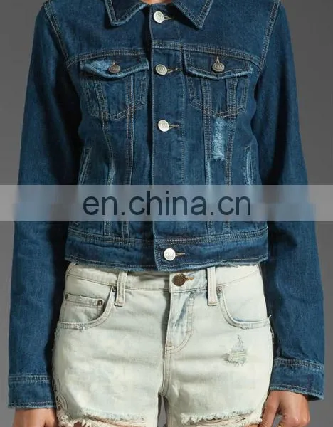 Wholesale Long Sleeve Denim Jacket Button Wash Light Blue Oversize Women Denim Jacket photo-4