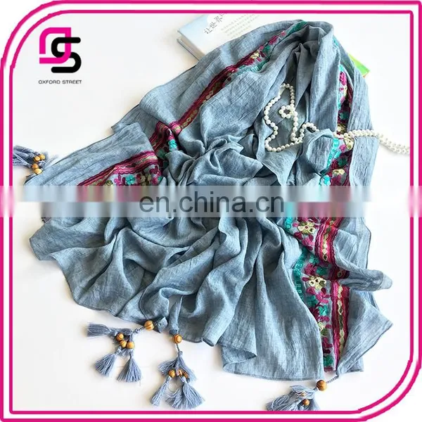 New Autumn Section of High-grade Viscose Elegant Breathable Thin Retro Embroidery Shawl Female Scarf photo-4
