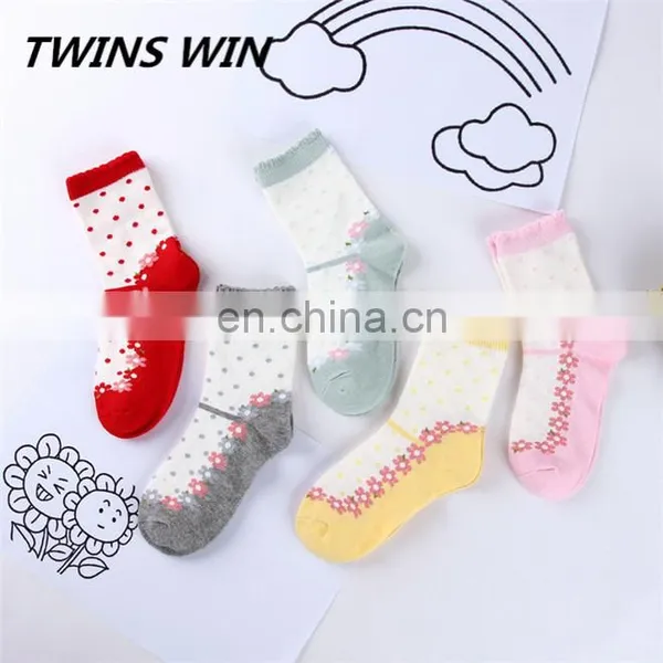 European 2018 New Products Wholesale Children Cartoon Cute Winter Warm Printed Woven Cotton Knee Short Sock photo-2