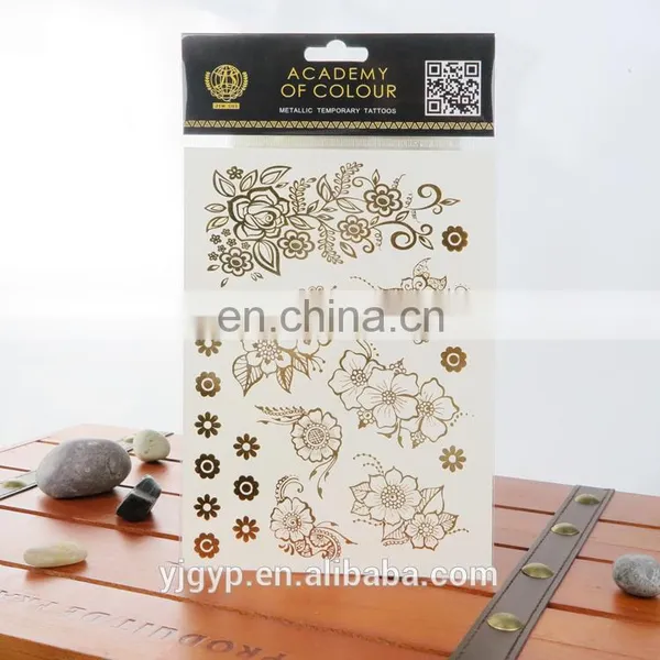 Hand Bracelet Glitter Metallic Gold Temporary Body Tattoo Sticker photo-5