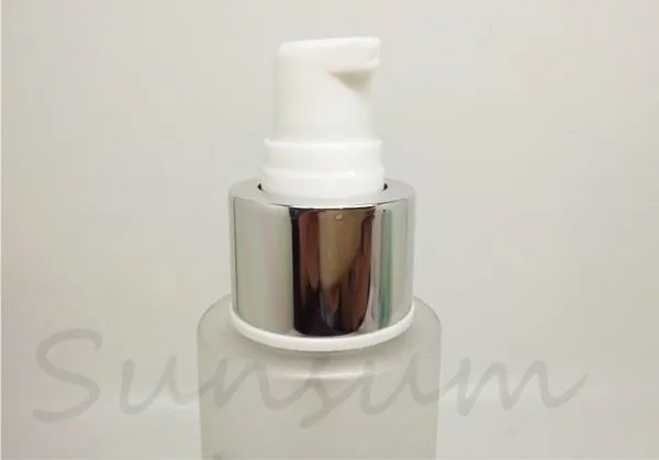 Set Matte Cosmetic Container Silver Lotion Pump Lotion Bottle photo-4