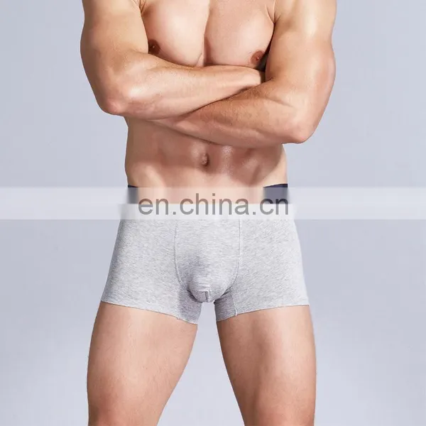 Amazon Cotton Hot Selling Plain Boys Mens Sexy Boxer Underwear photo-4