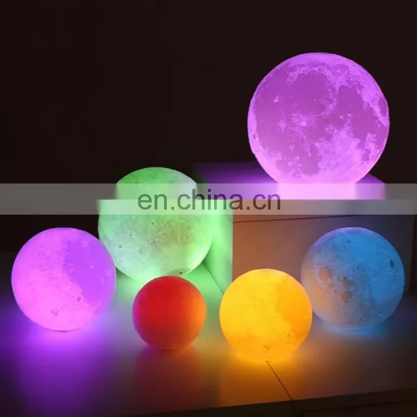 Creative Kids Gift Remote Control RGB 16 Colors 3d Moon Lamp photo-2