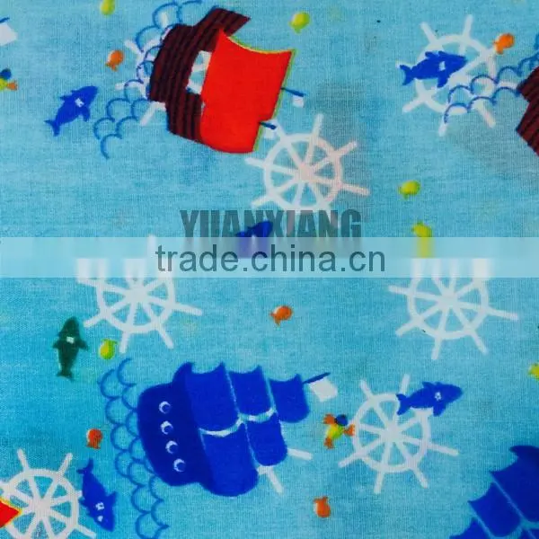 T90/C10 Sailing Boat Printed Fabric Tc Shirt Fabric