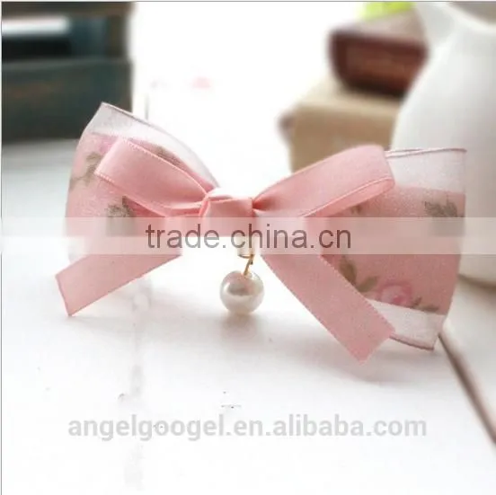 Ribbon Bows Pearl Bridal Bridal Hair Accessories Women Headdress MY-IA0014 photo-2