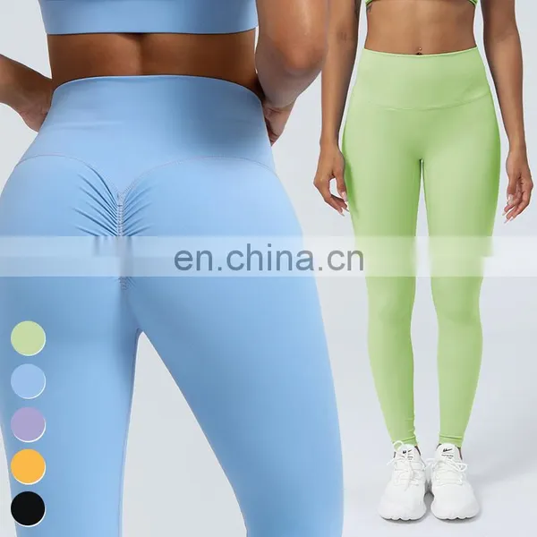 Running Activewear Wholesale Breathable Women Leggings Custom Logo Gym Fitness Pants High Waist Scrunch Butt Yoga Leggings photo-5