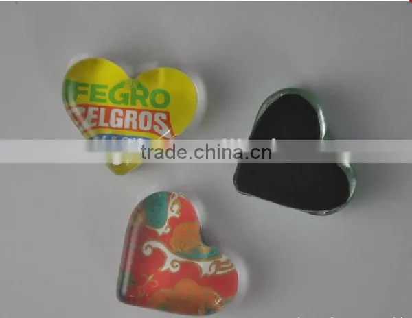 Round Glass Fridge Magnet for Sale, Square and Heart Shape Glass Magnet photo-4