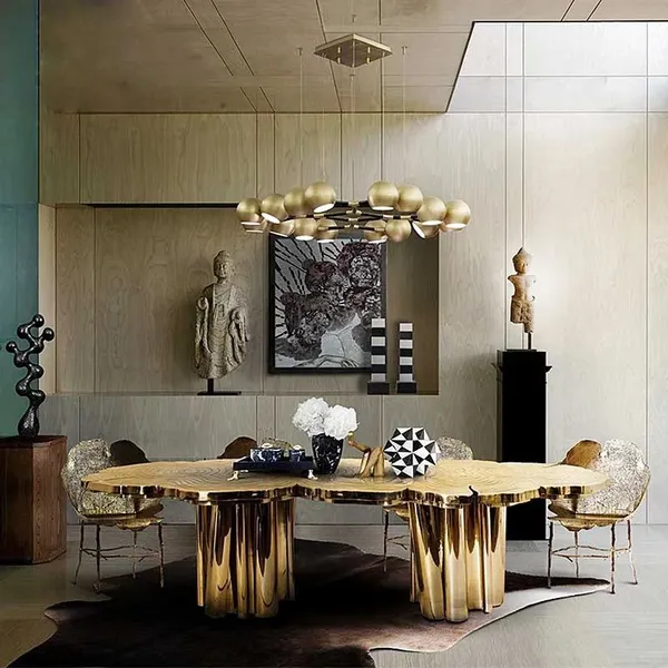 Handcrafted Stainless Steel Art Coffee Table, Custom Furniture for Contemporary Spaces of Luxury Hotels
