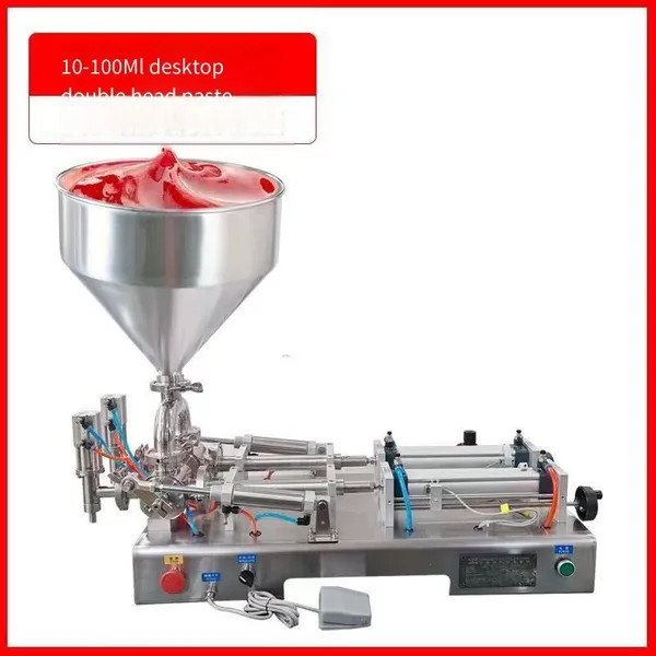 Huanyu Horizontal Pneumatic Double-head Paste Filling Machine, Stainless Steel High-precision and Large-capacity Chili Sauce Filling and Dispensing Machine photo-2