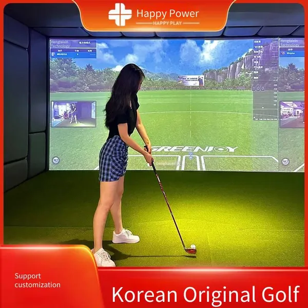 Indoor Korean Golf Virtual Putting and Swinging Practice Simulator, Equipment for Digital Sports, Entertainment and Competition Venues