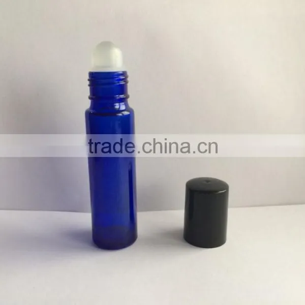 10ml Cobalt Blue Glass Roll on Bottle With Black Cap