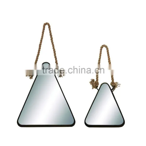 Cheap Metal Framed Hanging 50x50cm Round Wall Mirror for Bathroom With Metal Chain