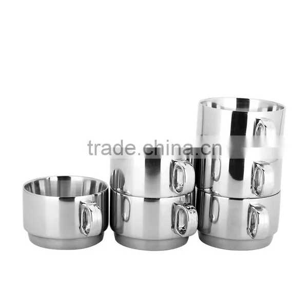 New Product Glass Modern Coffe Tea Sets Double Wall Vacuum Insulated Stainless Steel Turkish Coffee Cups With 7pcs Set photo-4