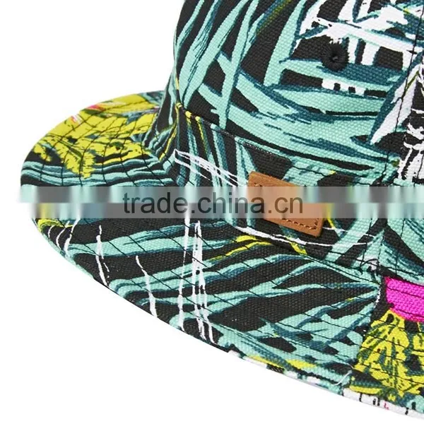Custom Floral Print Marijuana Printed Bucket Hats photo-4