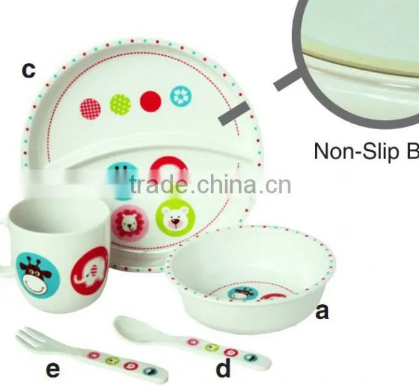 PM3582High Quality Factory Wholesale New Arrival Cartoon Plastic Baby Feeding Set