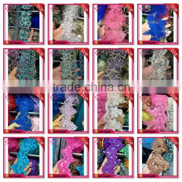 Hotsale Big Brown Flowers Dacron Lace for Islamic Middle East Mohammedan Muslim photo-5