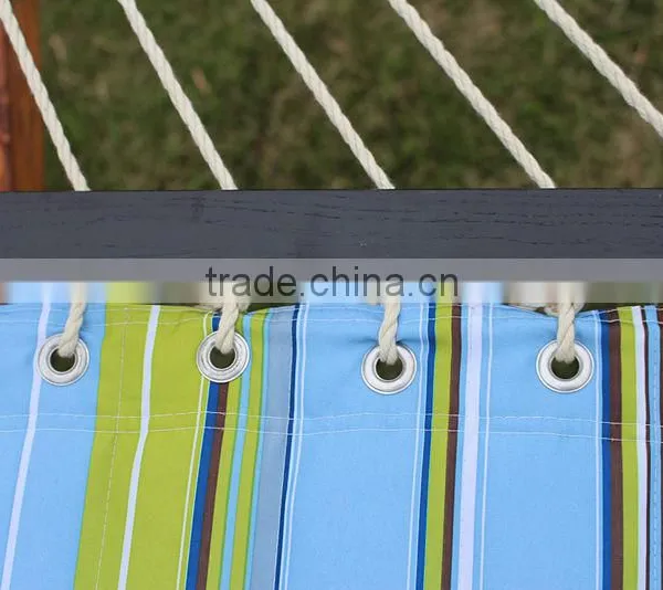 Hammock Quilted Fabric W/Pillow Double Size Spreader Bar Heavy Duty Stylish Blue photo-3
