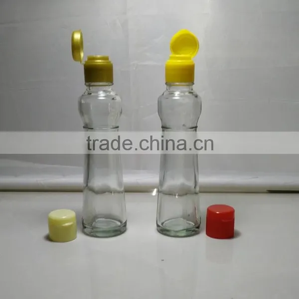 170ml 6oz Unique Shaped Soybean Sauce Glass Bottle With Flip off Lid Quality Choice photo-3