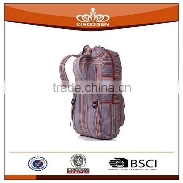 2015 Stripe Canvas School Bags School Backpack photo-2