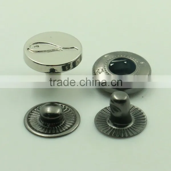 Custom Logo Zinc Alloy 15mm Flat Plating Technics Metal Press Snap Button for Bags Quality Choice photo-3