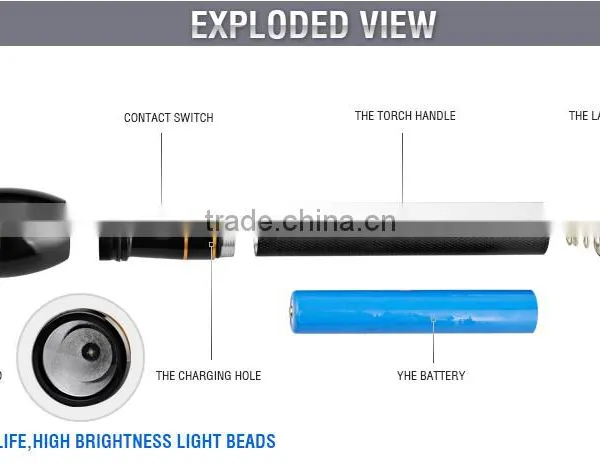 Cheap High Power Long Distance Aluminum Portable The Middle East LED Rechargeable Flashlight Torch - JD327 Keen photo-4