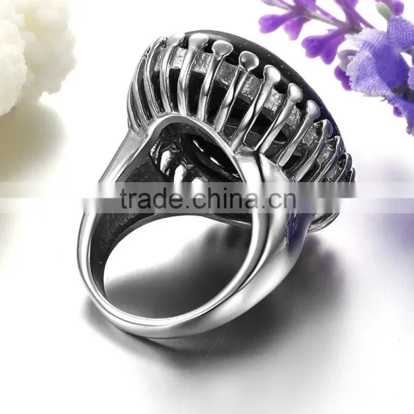 Cheap Wholesale Men Stainless Steel Turquoise Stone Ring photo-4