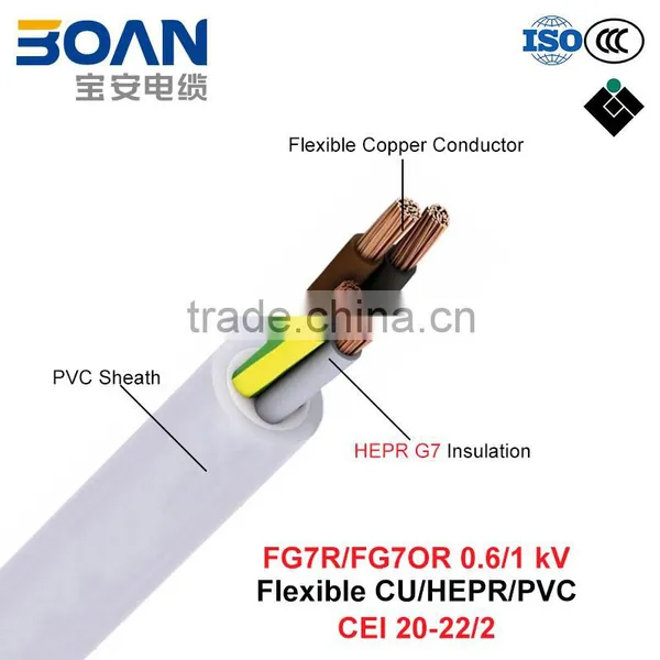 FG7R/FG7OR, Rubber Cable, 0.6/1 KV, Flexible CU/HEPR/PVC (CEI 20-22/2)