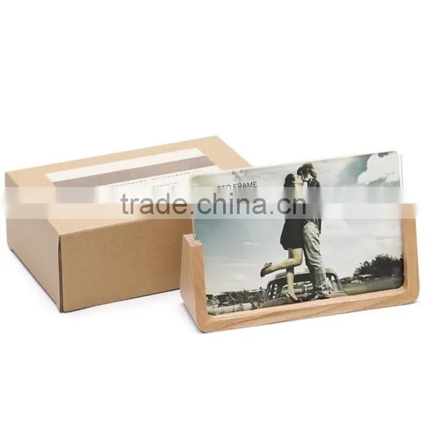 6 Inch Modern Minimalist Acrylic Wedding Photo Frame With U-shaped Wooden Base photo-6