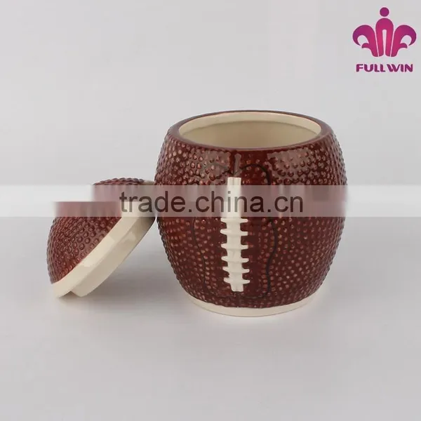 Porcelain Spice Jar Ceramic Airtight Storage Jars Rugby Unique Shape Jars photo-2