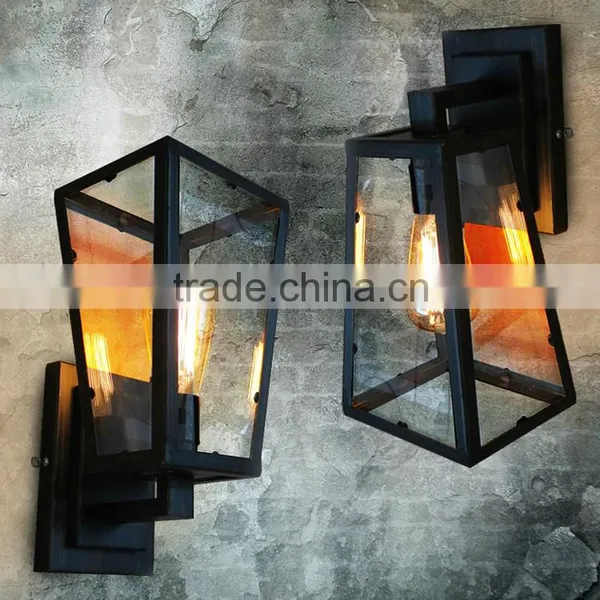 Hot Selling Outdoor Wall Lamps E27 Glass Aged Stell Wall Lamps photo-2