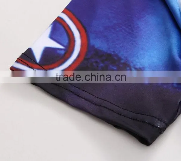 New Desigh Captain America Compression Sublimated t Shirt Men 3d Quick Dry Fitness Clothing Running Tights Shirt photo-5