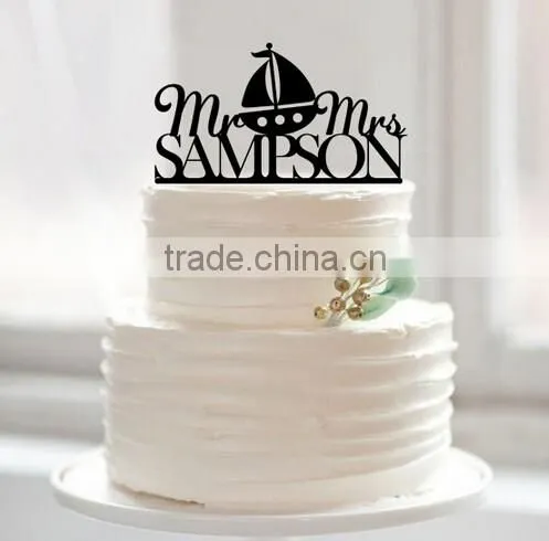 Personalized Mr And Mrs Groom & Bride Silhouette Rustic Wedding Cake Topper Gift photo-5