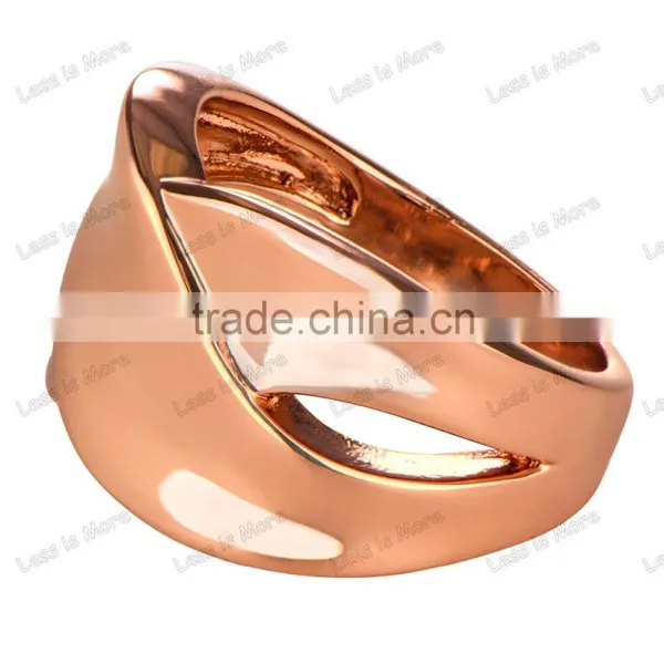 Pearla's Rose Gold & Silver Tone Cigar Band Ring photo-2