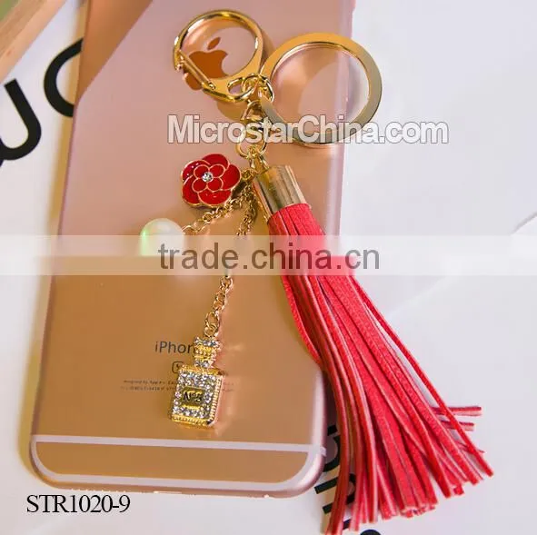 Wholesale 2016 IN STOCK Fashion Leather Grey Tassel Keychain for Multiple Keys photo-6