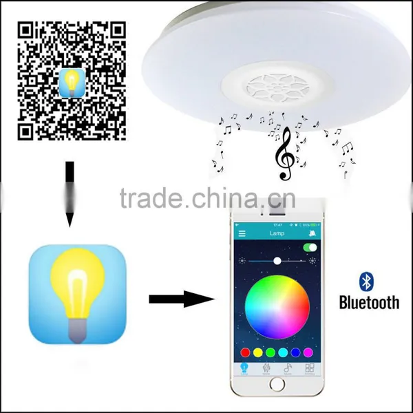 Wireless App Bluetooth Speaker RGB Light Fixture Modern Led Ceiling Lighting Light photo-6