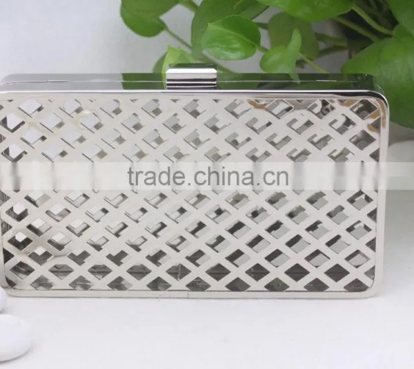 New Personalized Leather Clutch Bag Silver Frame photo-2