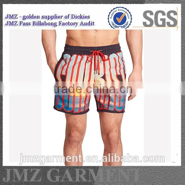 Wholesale Custom OEM Polyester Beach Shorts Swimwear for Youth 18 Boys Your Own Design Clothing New Products 2015 Low Moq photo-2