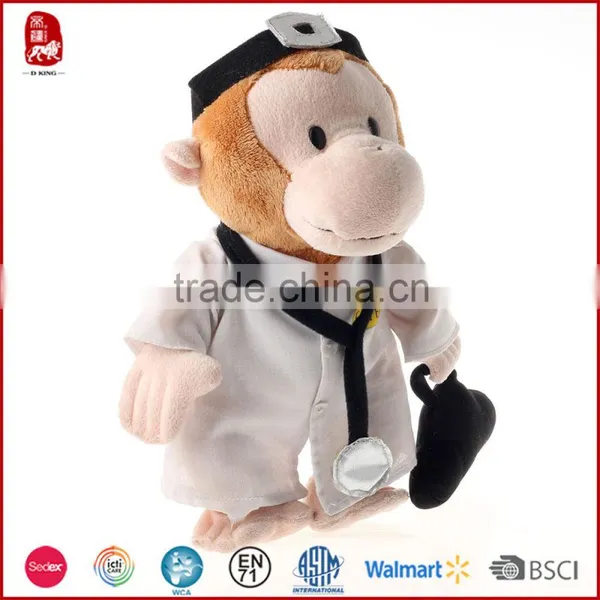 New Stuffed Standing Plush Doctor Monkey Toy Factory photo-2