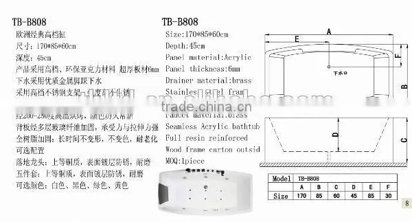 Free Sex Massage Bath Tub for Couples Whirlpool, High-ending Luxury Tub, 2 Person Massage Bathtub in Foshan photo-3