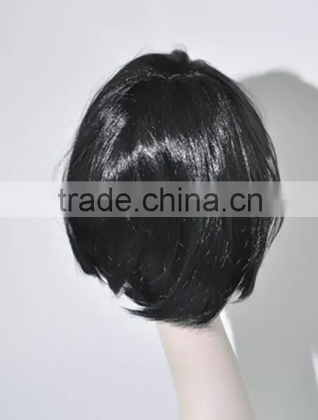 Students Short Black Wig With Two Braid N340 photo-2