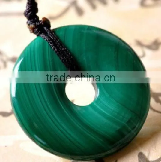 25*4.5mm Natural Malachite Donut Shaped Pendant