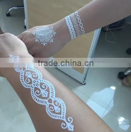 Customize Women Body Decal Fashion Bracelet White Ink Flash Tattoos
