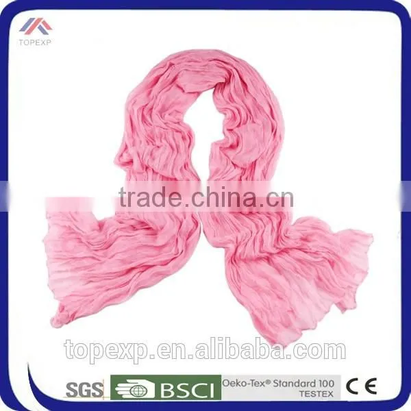 Single Color Chiffon Scarf Crinkle Medium Scarf photo-5