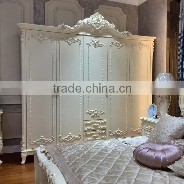 Luxury Wooden Design Bedroom Wardrobes, White Colour Wardrobe photo-2
