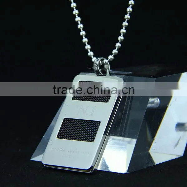 100% Authentic Material Black Tag Pendant Necklace For Man photo-4